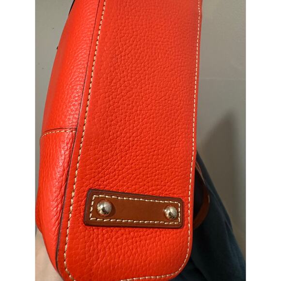 Dooney & Bourke Pebble Grain Leather Small Lexington Handbag Red Orange - Picture 4 of 9
